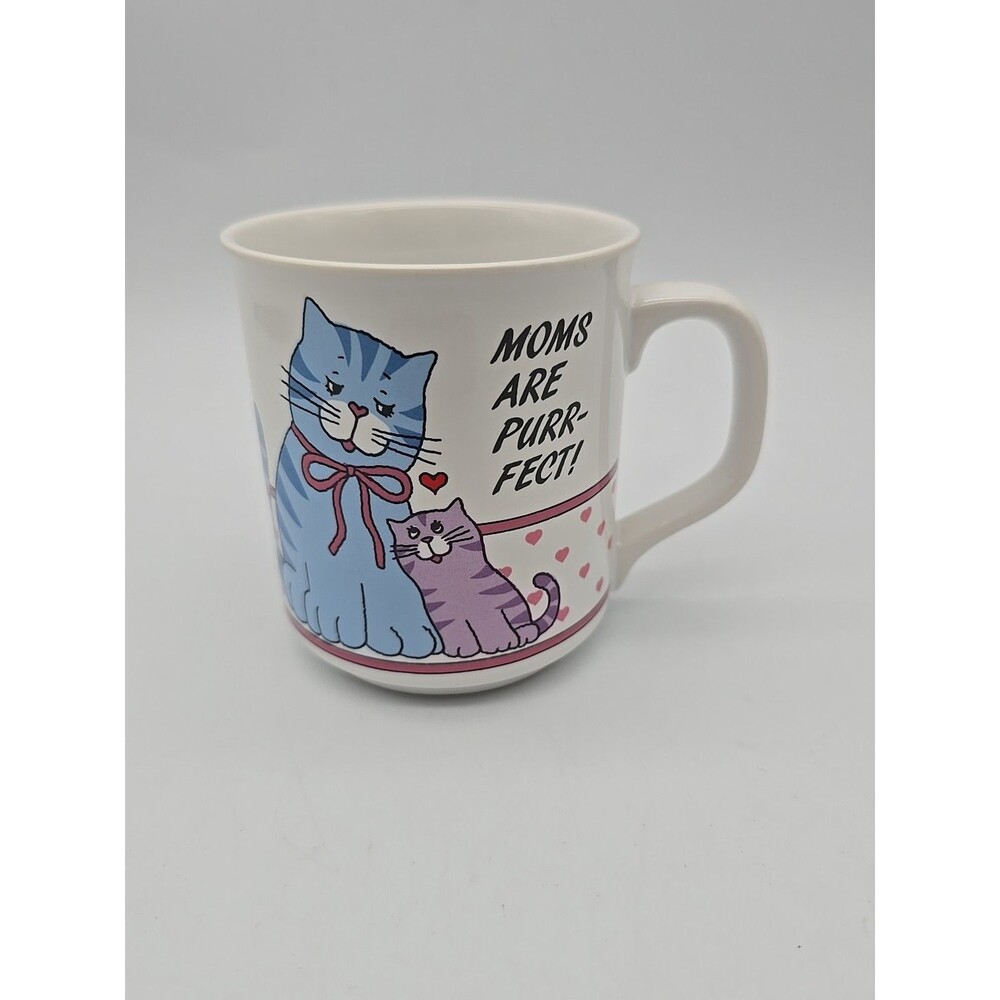 MOMS ARE PURR-FECT! Coffee Mug Cup Kitty Cats Feline Mother Love Hearts Gift Hug